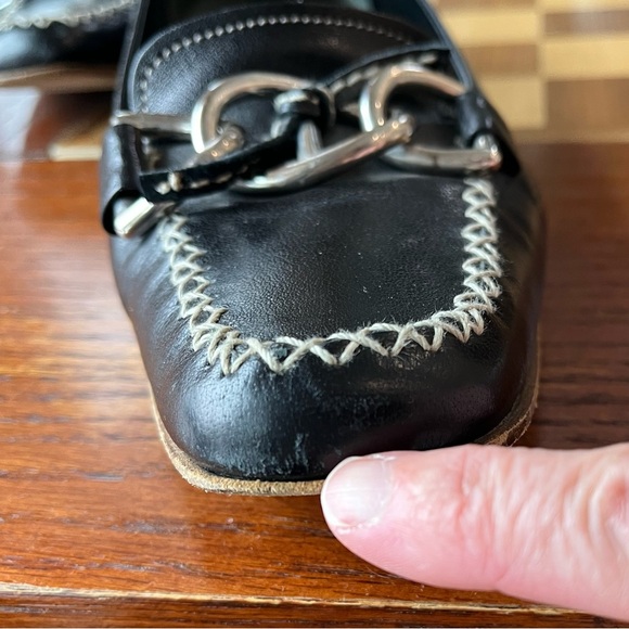 Prada Leather Black Flats 40 EU / 9.5 US Authentic Italian - Picture 12 of 12